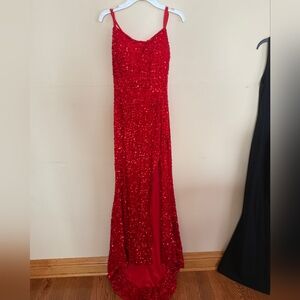 Elegant Red Sequin Gown